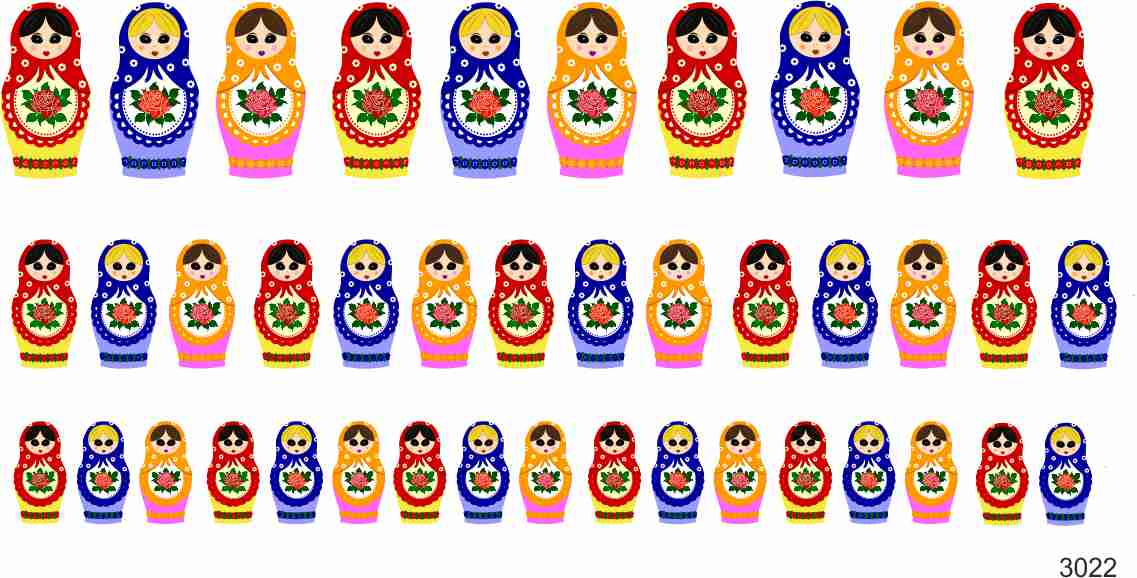 Decal nail sticker Matrioshka