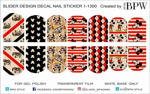 Decal nail sticker Mikkie & Minnie