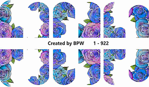 Decal nail sticker Blue roses