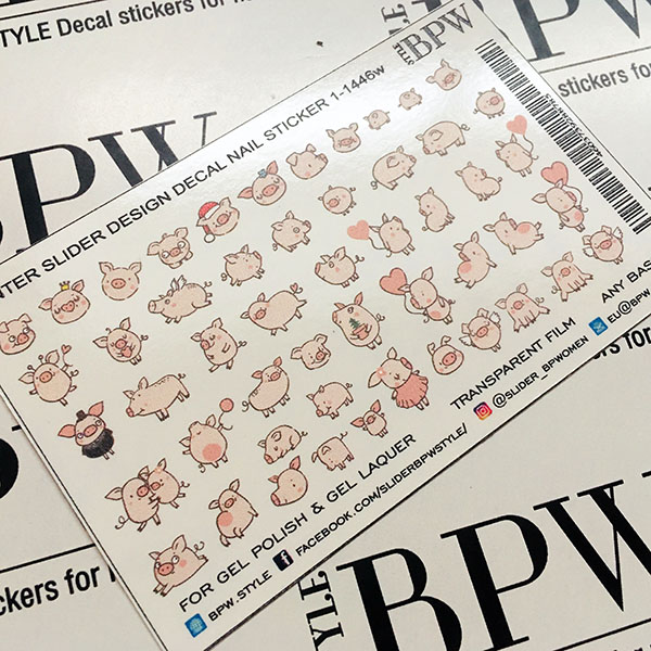 Decal nail sticker Pigs 2
