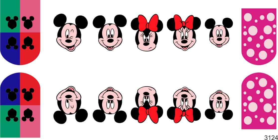 Decal nail sticker Mikkie & Minnie