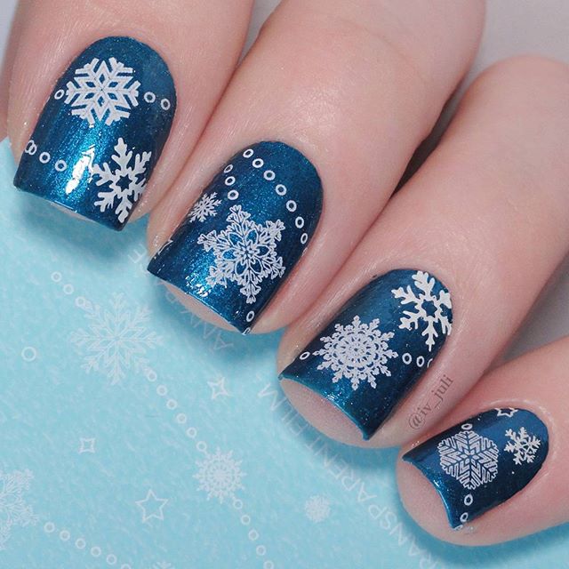 Decal nail sticker White snowflakes