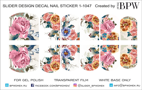 Decal nail sticker Flowers