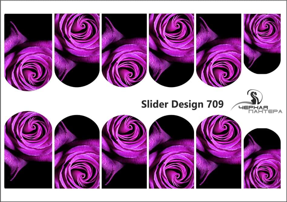 Decal nail stickers Purple rose