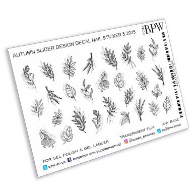 Decal nail sticker Black twigs with shadow
