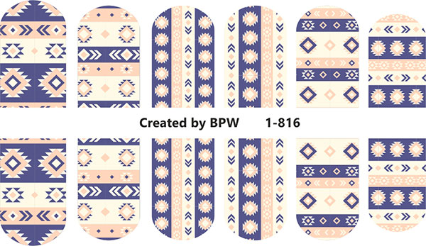 Decal nail stickers Ethnic print