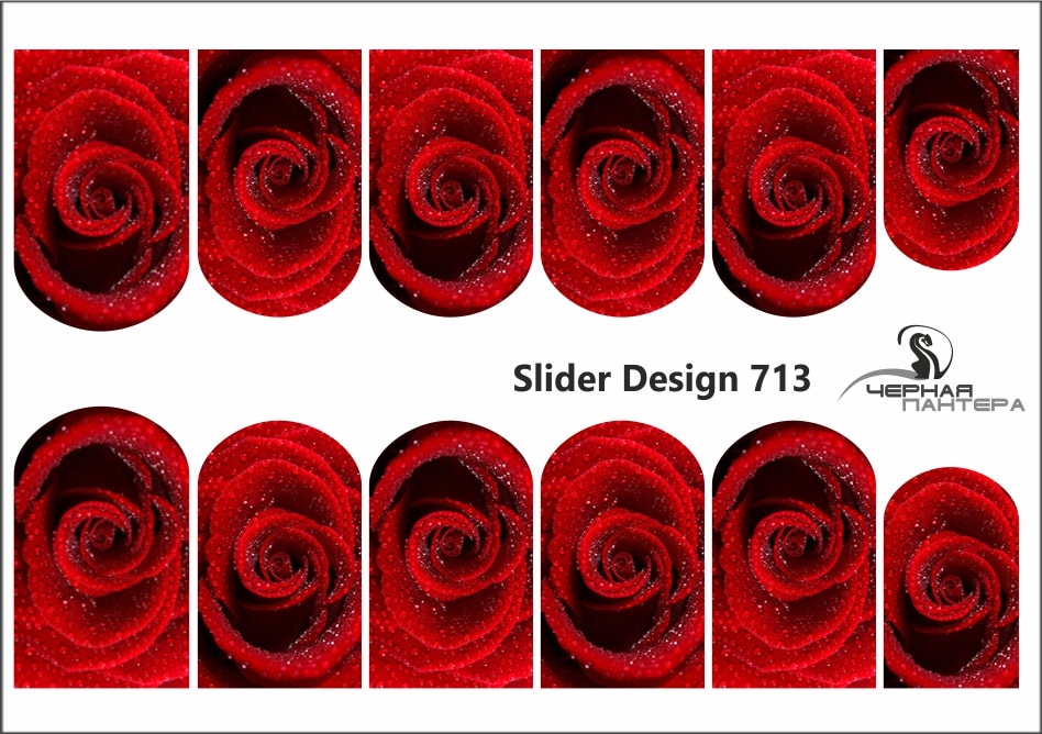 Decal nail sticker Red rose