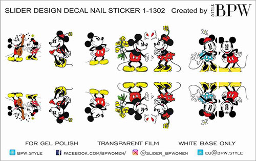 Decal nail sticker Mikkie & Minnie