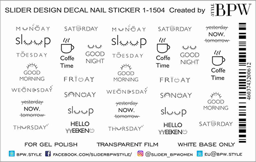 Decal nail sticker Week