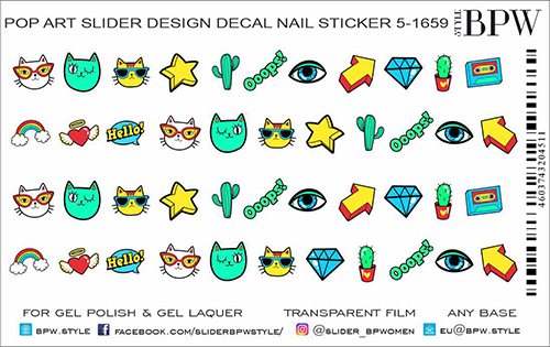 Decal nail sticker Pop Art 5