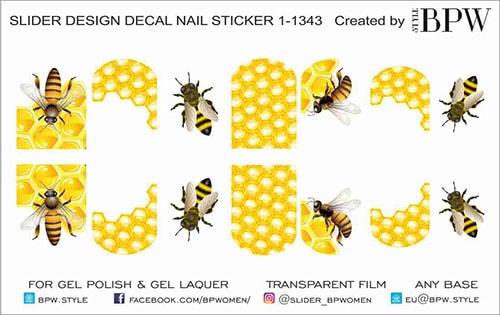Decal nail sticker Bees