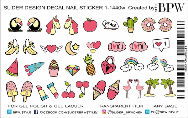 Decal nail sticker Comics mix