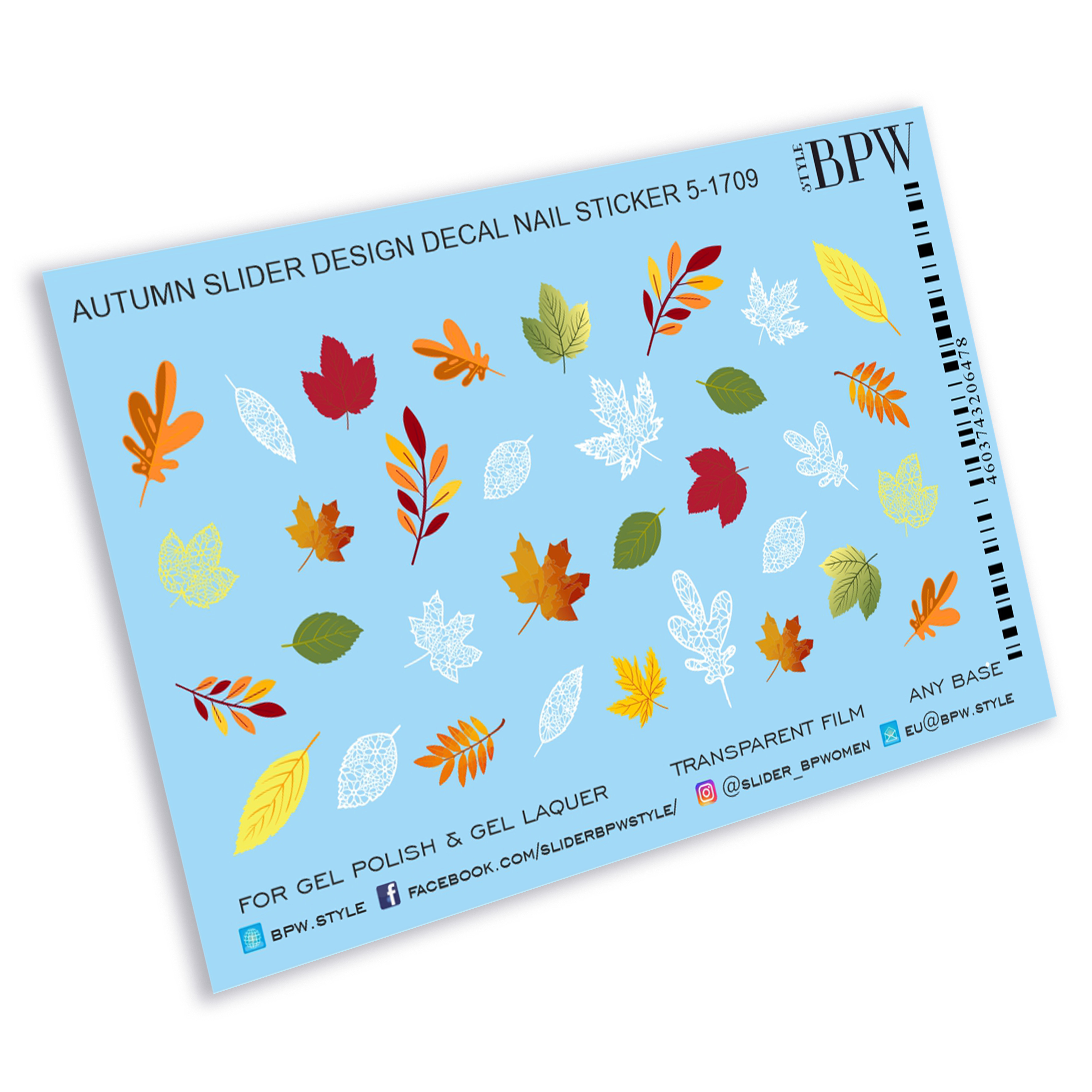 Decal nail sticker Autumn leaves