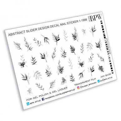 Decal nail sticker Grey leaves