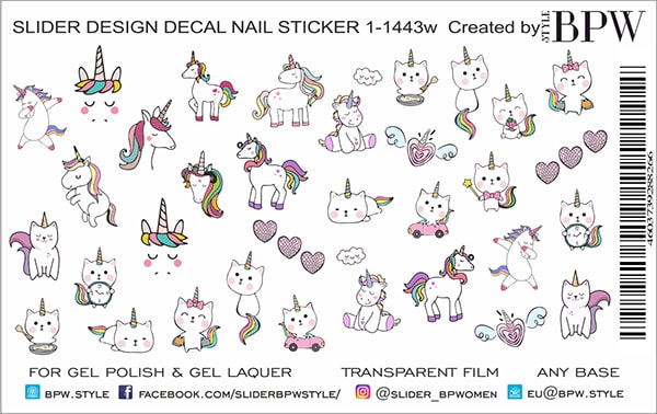 Decal nail sticker Unicorns