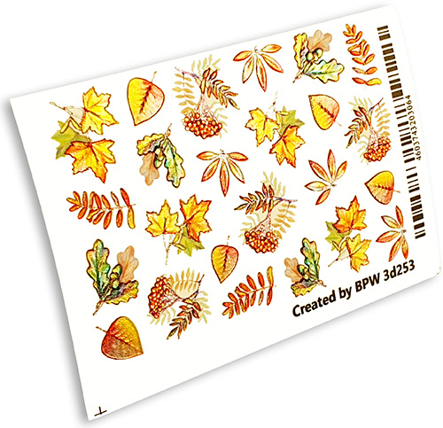 Decal sticker 3D glass Autumn leaves