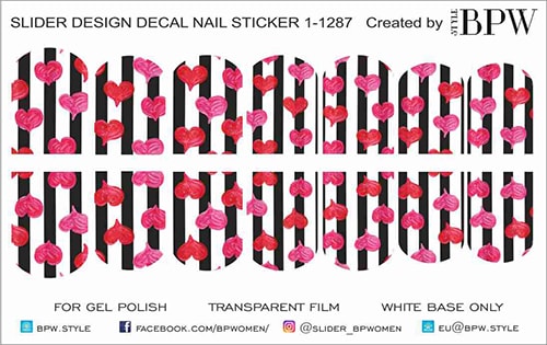 Decal nail sticker Pattern with hearts