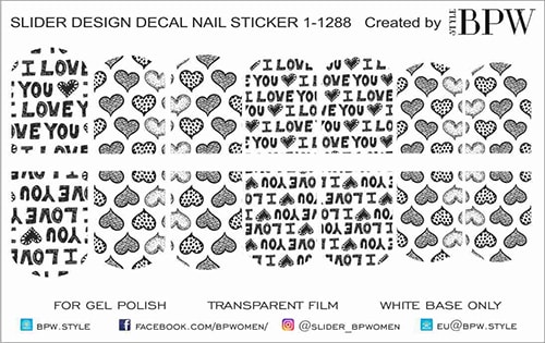 Decal nail sticker Love graphic