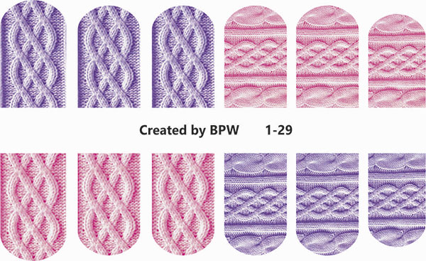 Decal nail sticker Knitting pattern