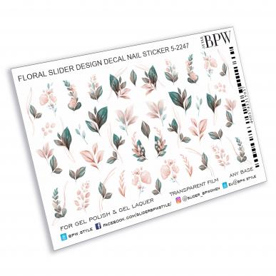 Decal nail sticker Spring leaves
