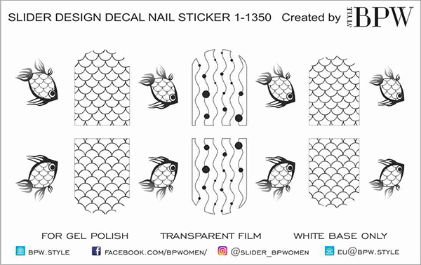 Decal nail sticker Graphic fish