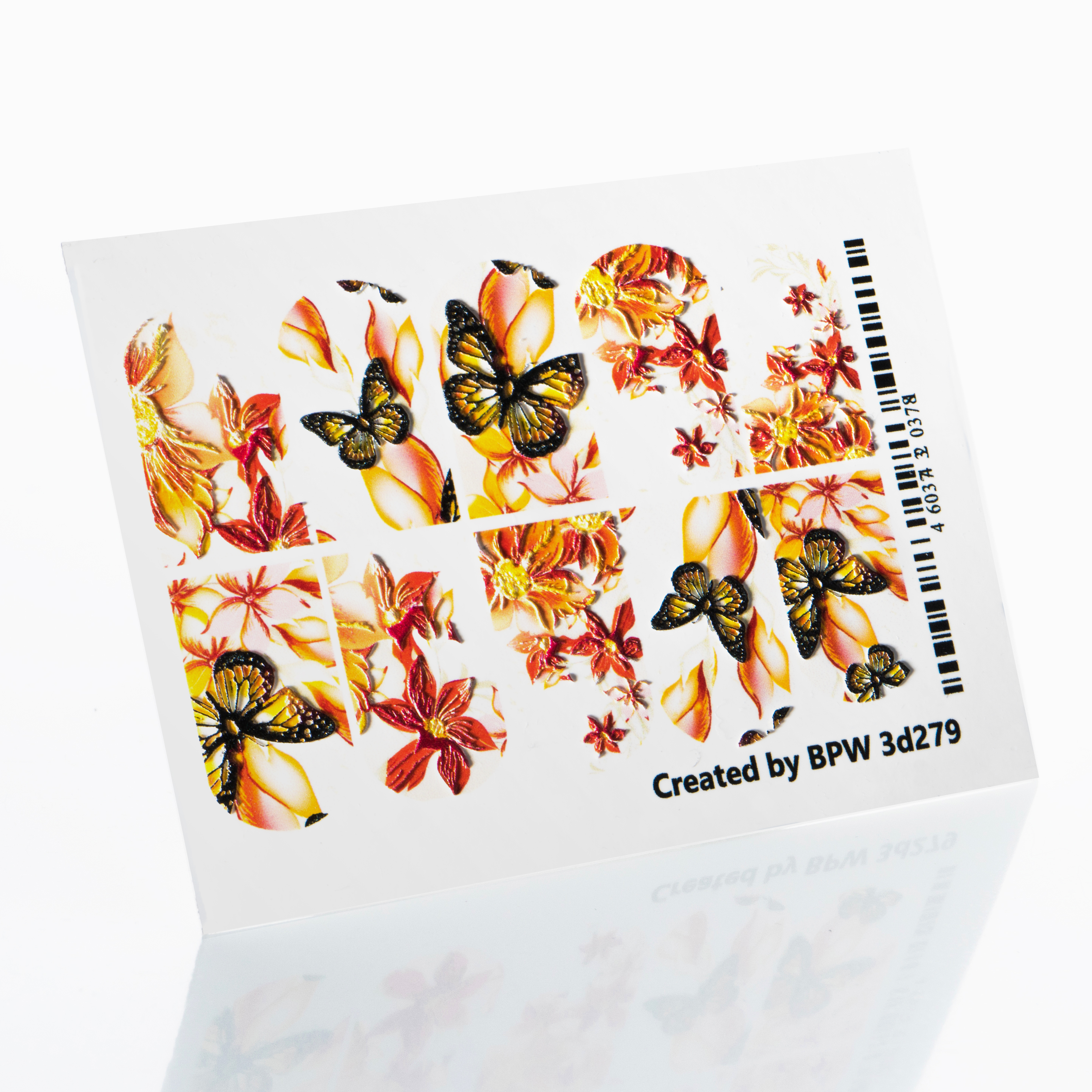 Decal sticker 3D Butterflies on yellow flowers