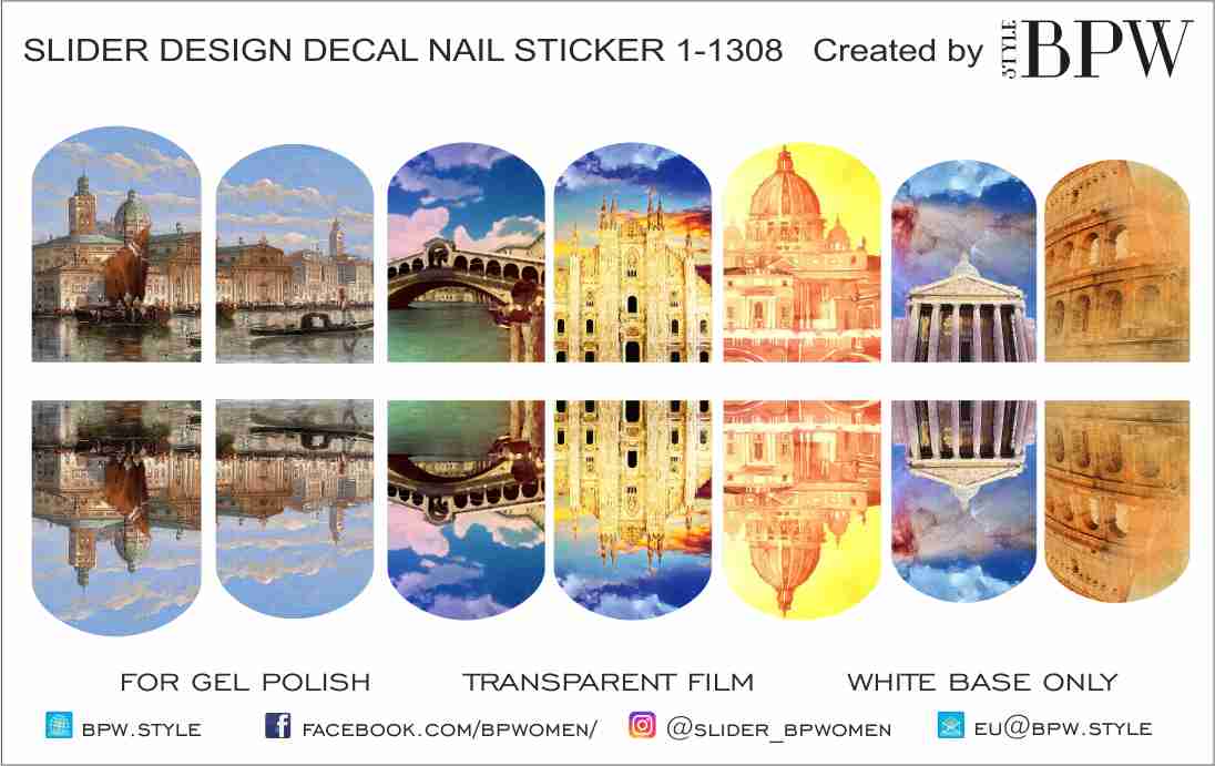 Decal nail sticker Sightseeing