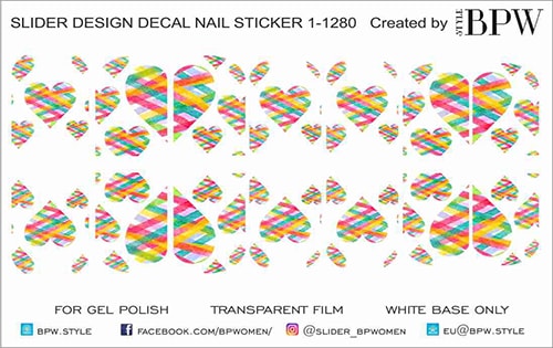 Decal nail sticker Color hearts