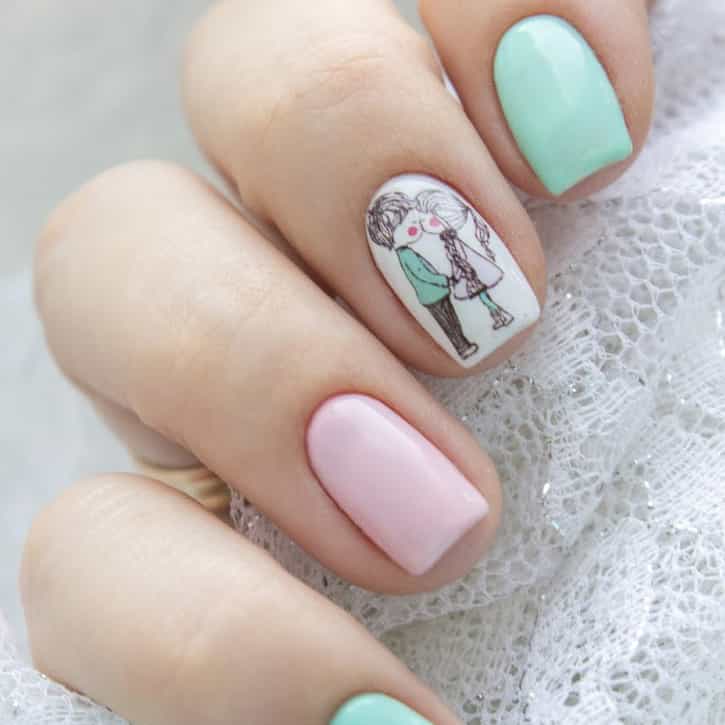 Decal nail sticker Couple