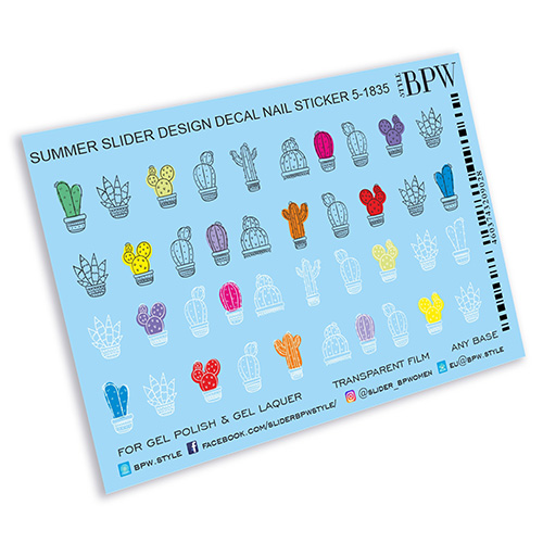 Decal nail sticker Cactus graphic