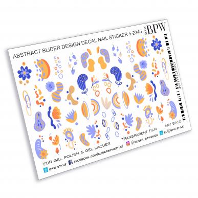 Decal nail sticker Blue & Orange Abstract