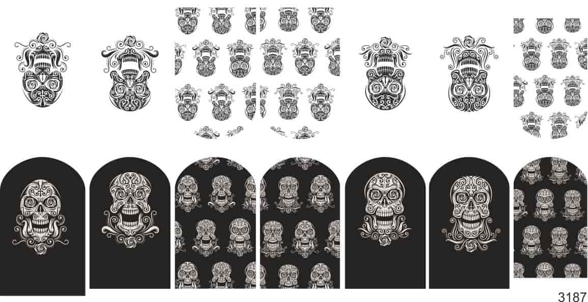Decal nail sticker Graphic skull