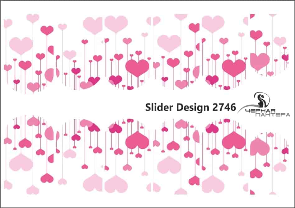 Decal nail sticker Pink hearts