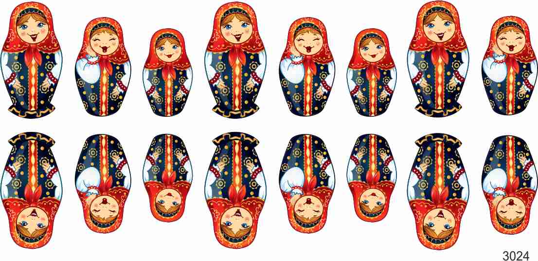 Decal nail sticker Russian dolls