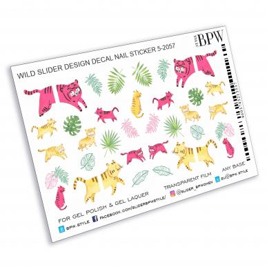 Decal nail sticker Summer with tigers