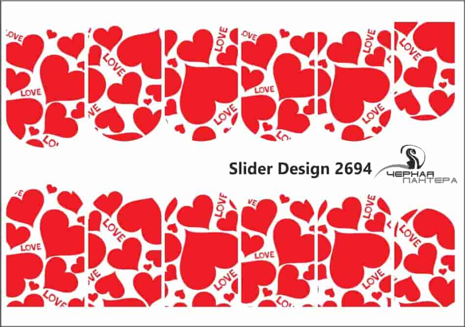 Decal nail sticker Red hearts