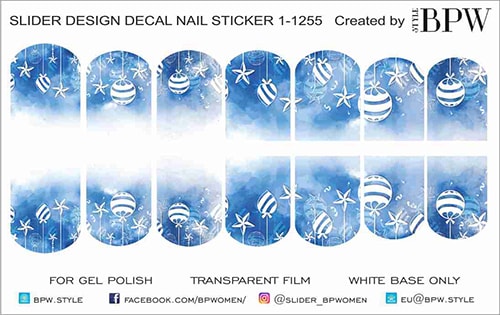Decal nail sticker Winter blue