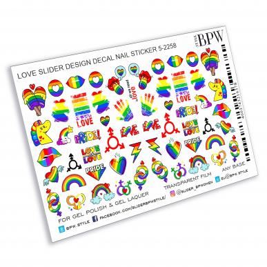 Decal nail sticker Rainbow love