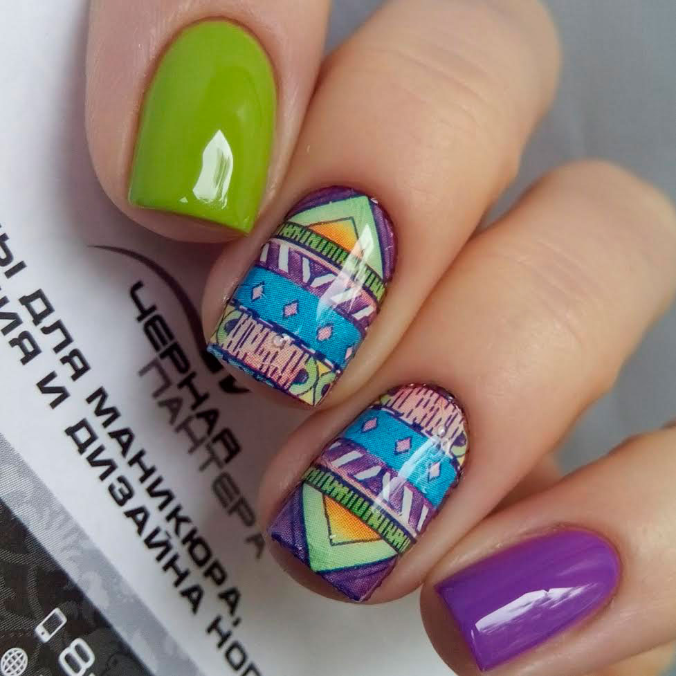 Decal nail sticker Watercolor ethnic