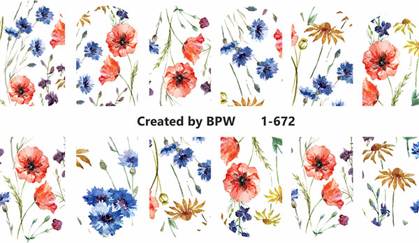 Decal nail sticker Wildflowers