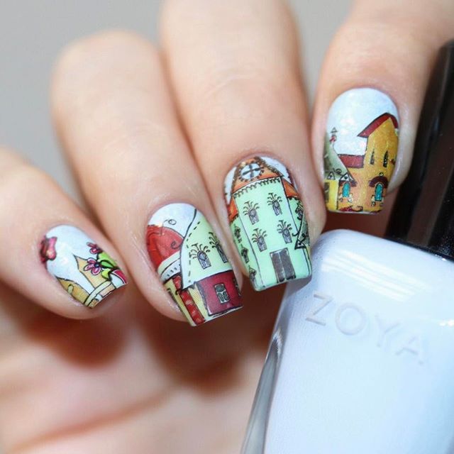 Decal nail sticker Houses