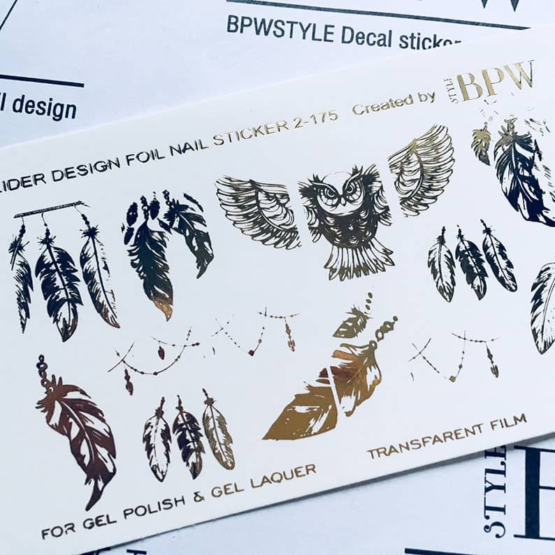 Foil decal sticker Ethnic with feathers