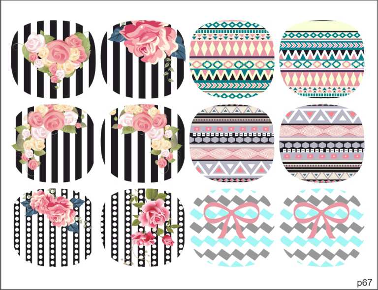 Decal nail stickers Pattern with flowers