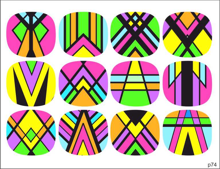 Decal nail stickers Bright geometry