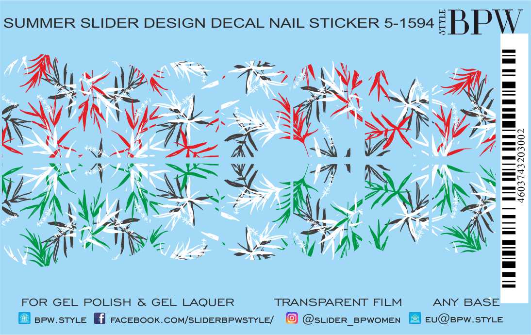 Decal nail sticker Color leaves