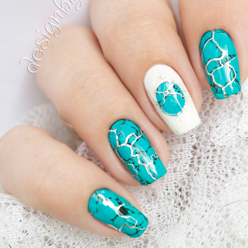 Decal nail stickers Stone print
