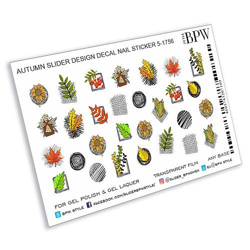 Decal nail sticker Autumn abstract 6