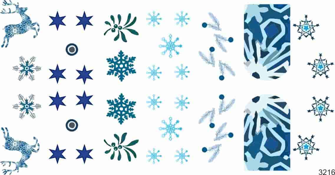 Decal nail sticker Winter miks