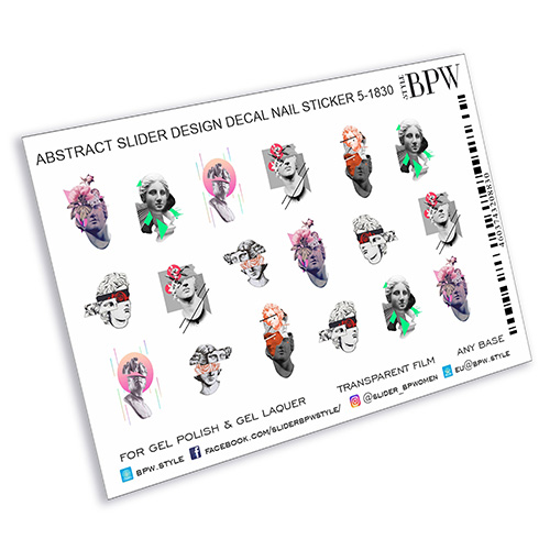 Decal nail sticker Abstract heads