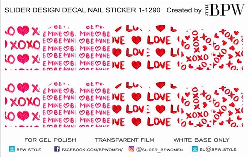 Decal nail sticker Love mix